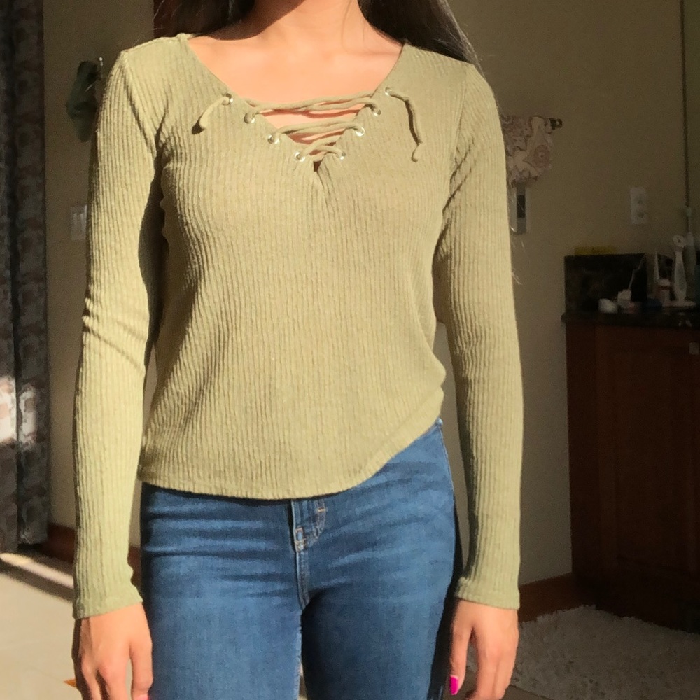 Olive Green Knit Top
